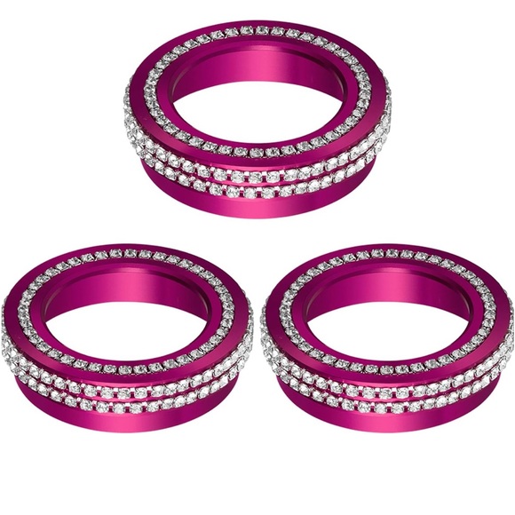 Bonbo Bling Crystal Air Conditioner Switch Knob Cover Jeep Wrangler Rose Pink - Picture 7 of 7